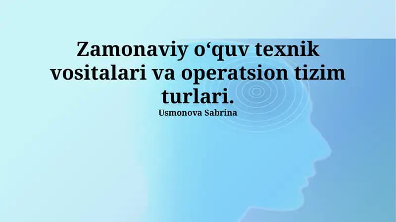 Mobil Operatsion Tizimlar va Ta'lim