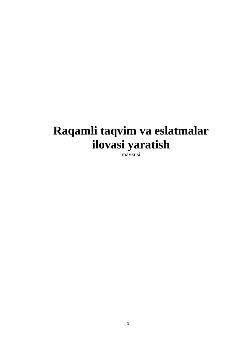 Raqamli taqvim va eslatmalar ilovasi yaratish