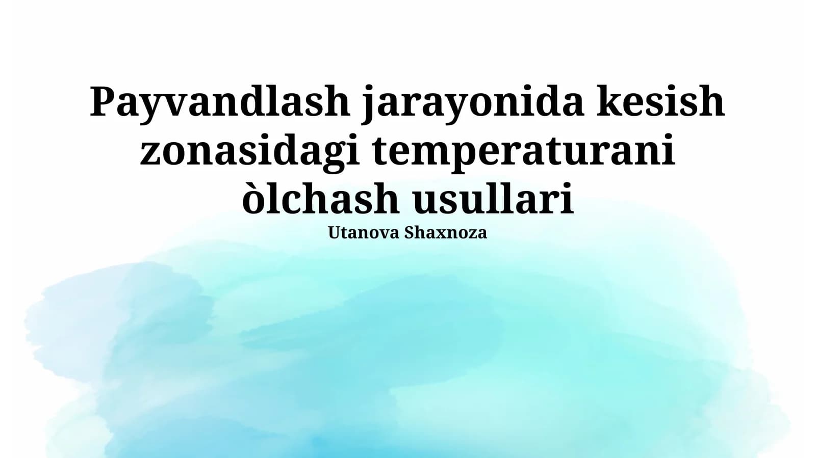 O'lchash usullari