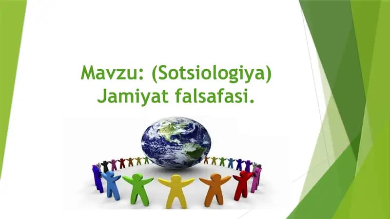 Sotsiologiya Jamiyat falsafasi