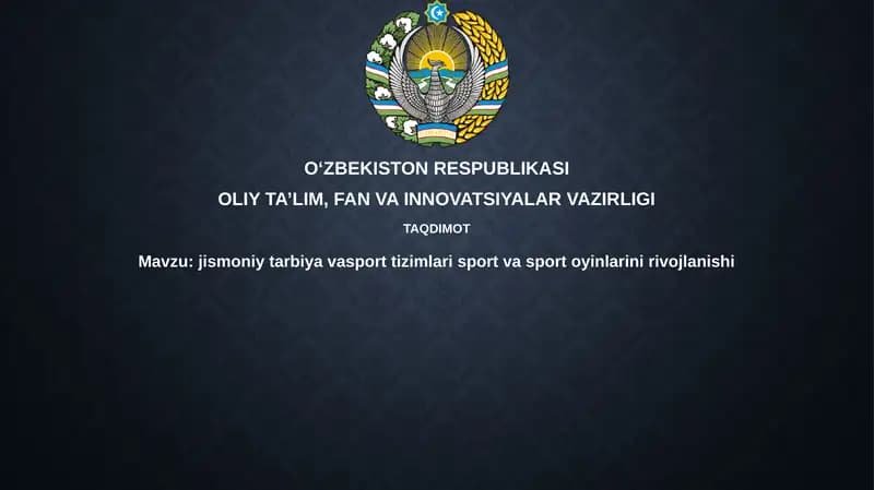 Jismoniy tarbiya va sport tizimlari