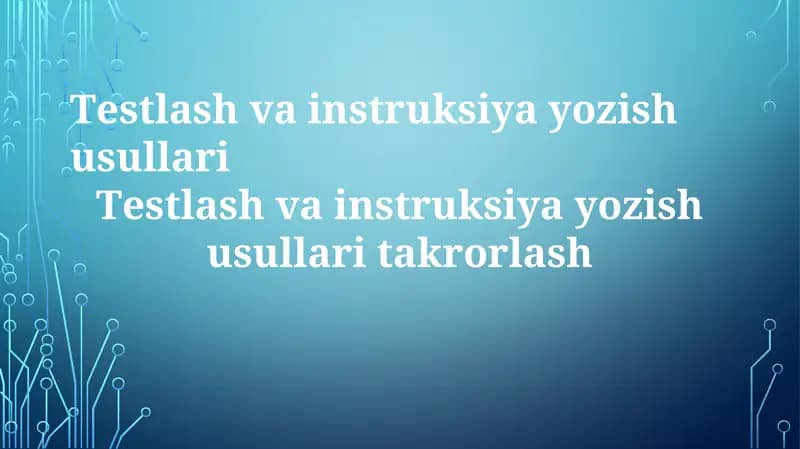 Yo'riqnoma Yozuv Usullari