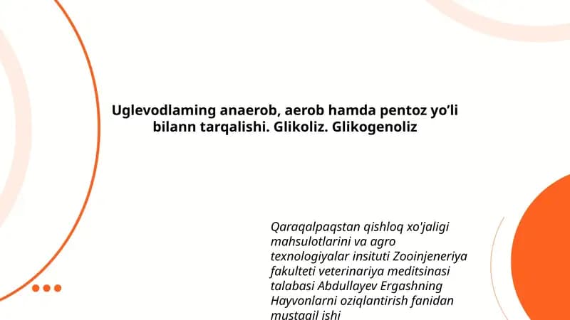 Hayvonlarni oziqlantirish fanidan mustaqil ishi