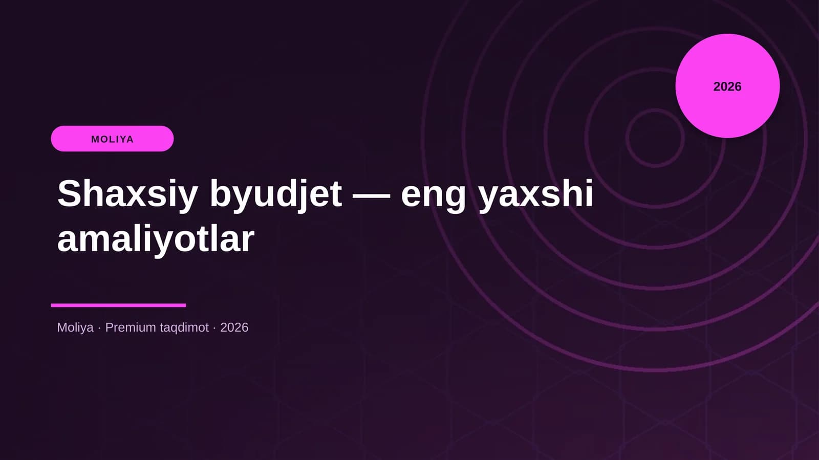 Shaxsiy byudjet — eng yaxshi amaliyotlar