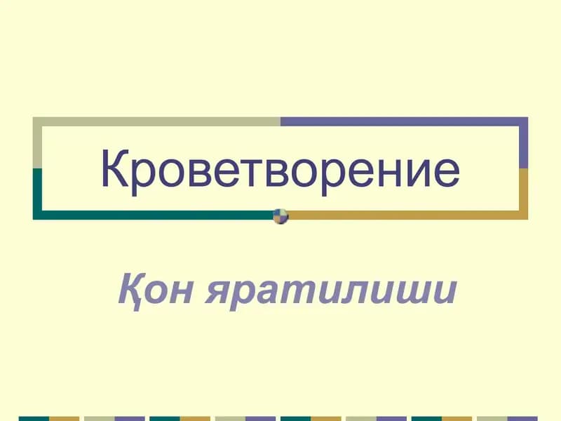 Кроветворение