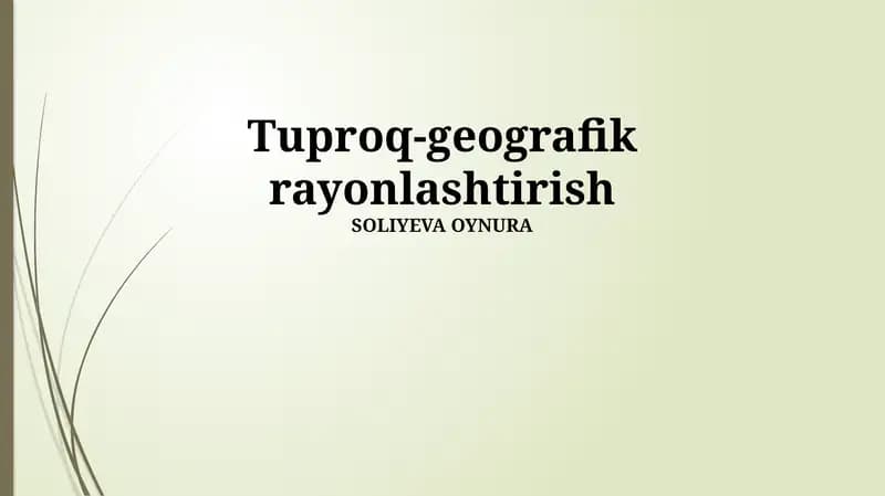 Tuproq-geografik rayonlashtirish