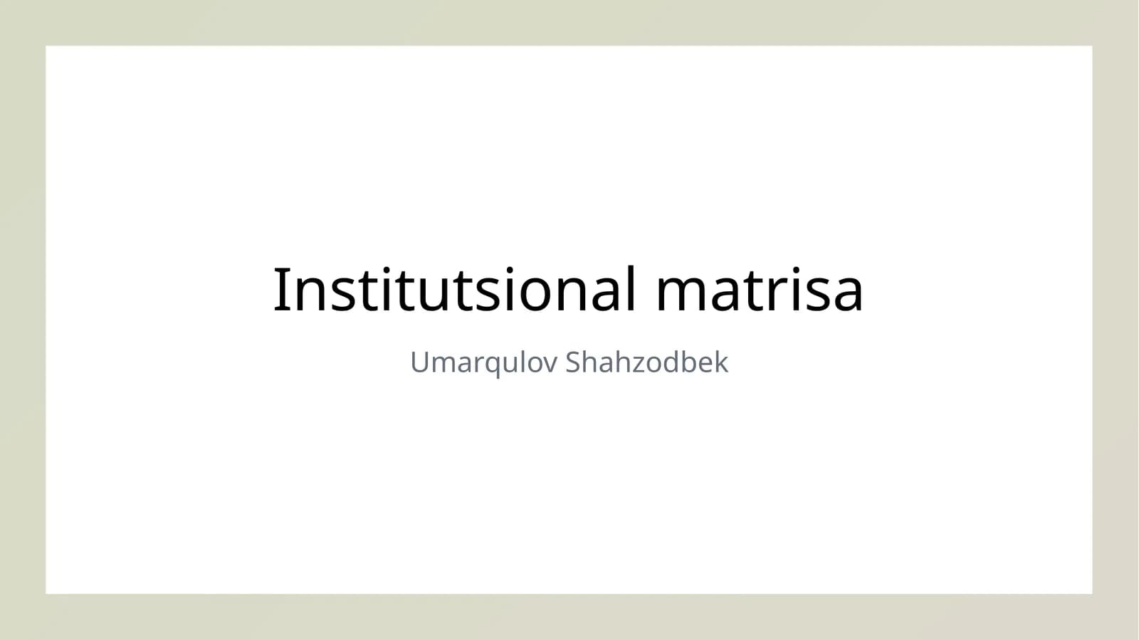 Institutsional matrisa
