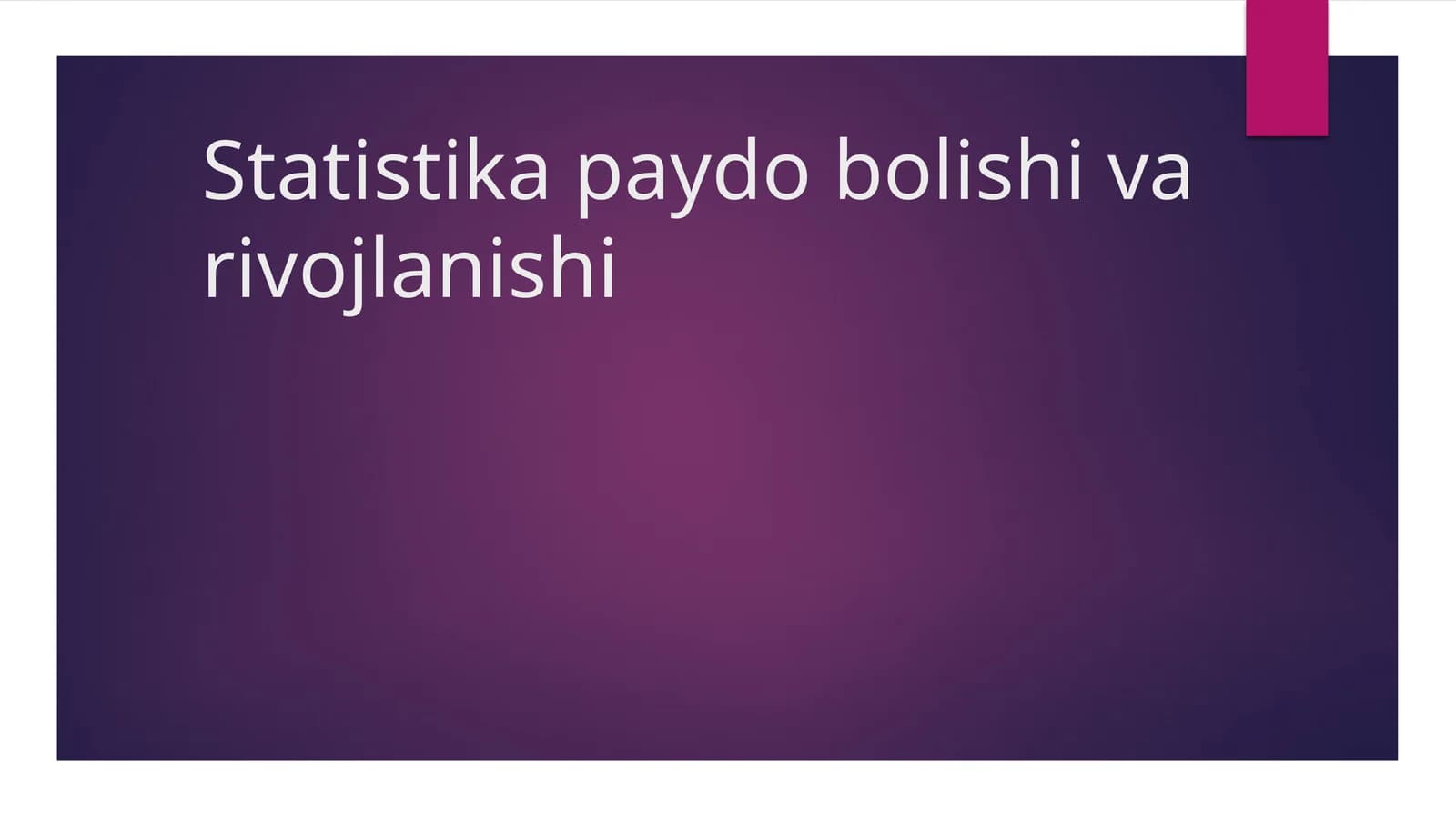 Statistika paydo bolishi va rivojlanishi