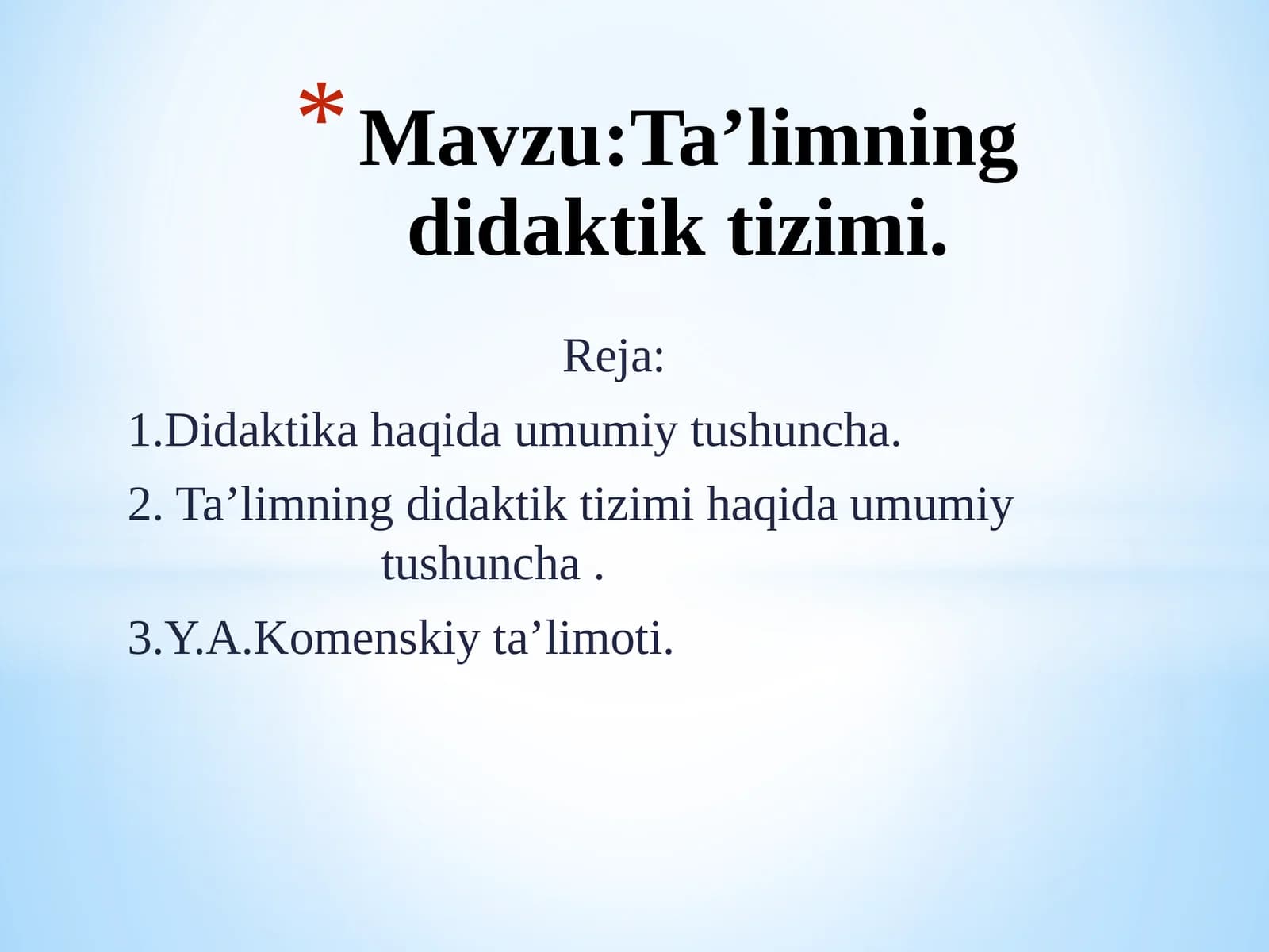 Ta’limning didaktik tizimi