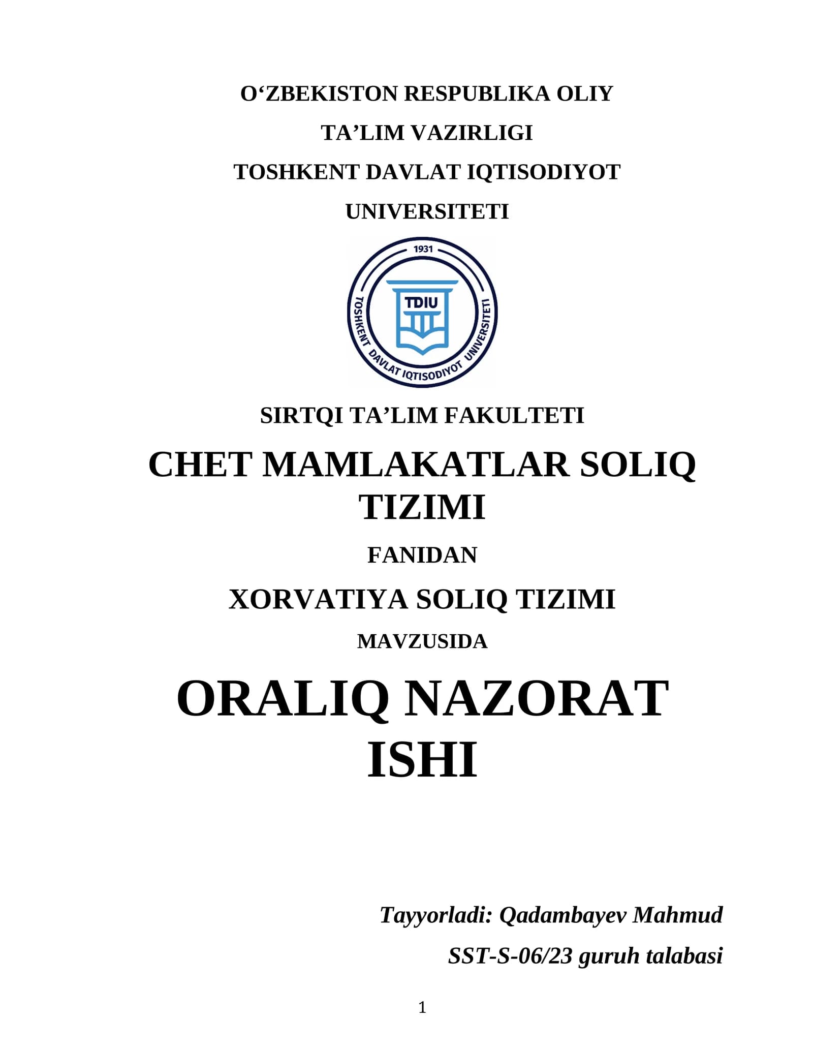 Xorvatiya Soliq Tizimi