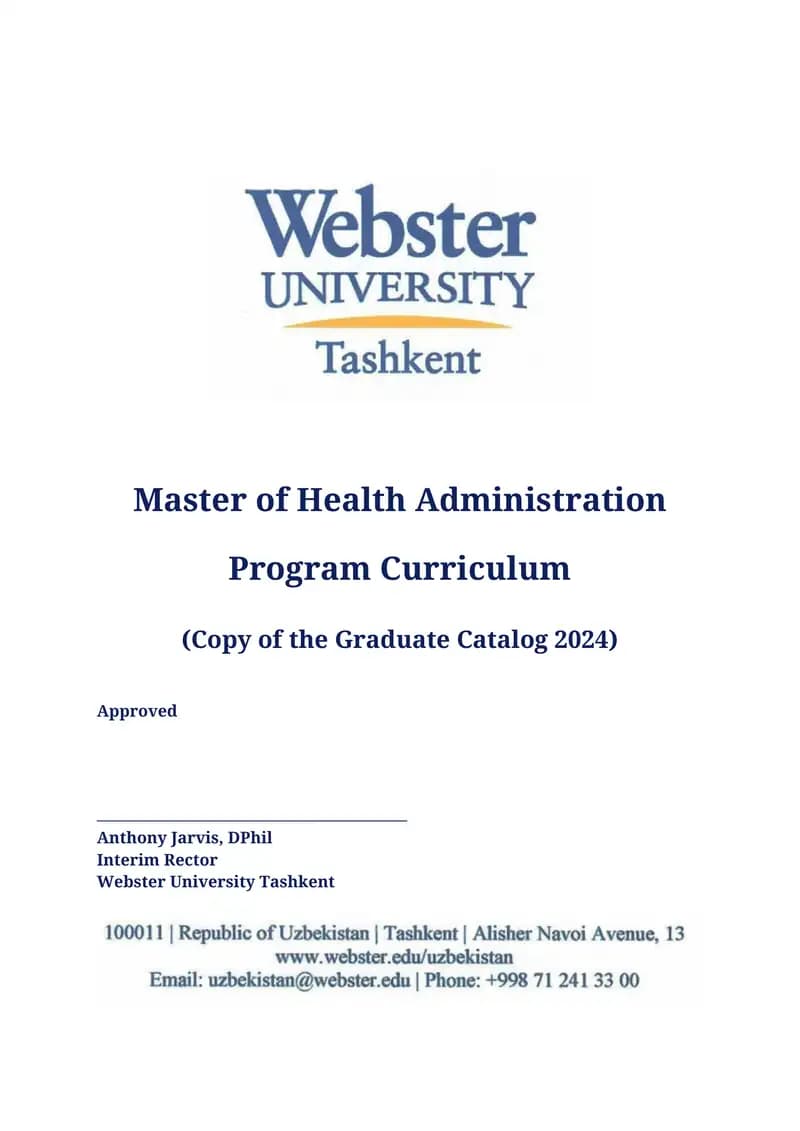 Master of Health Administration