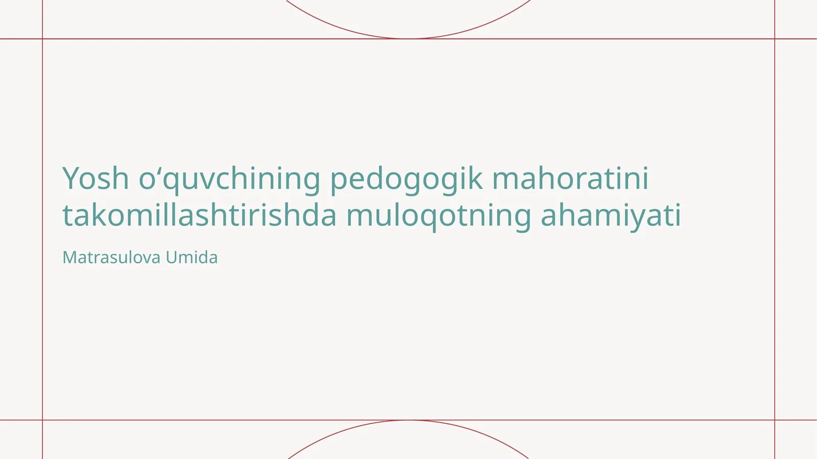 Muloqotning asosiysi
