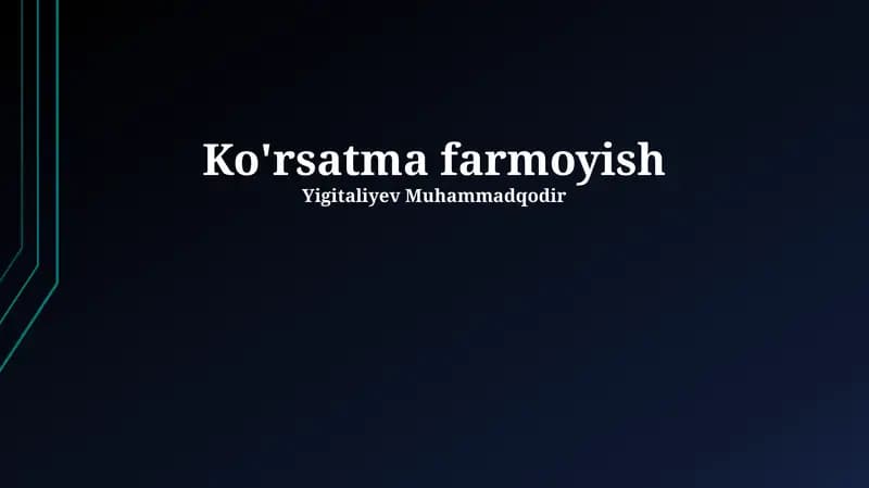 Ko'rsatma farmoyish