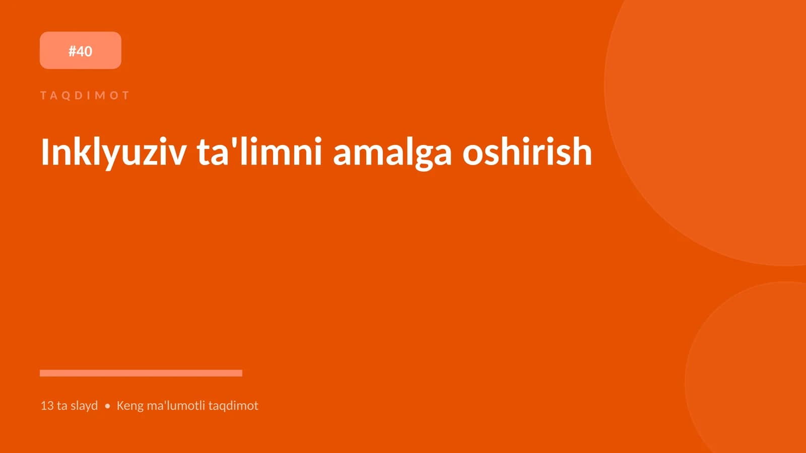 Inklyuziv ta'limni amalga oshirish