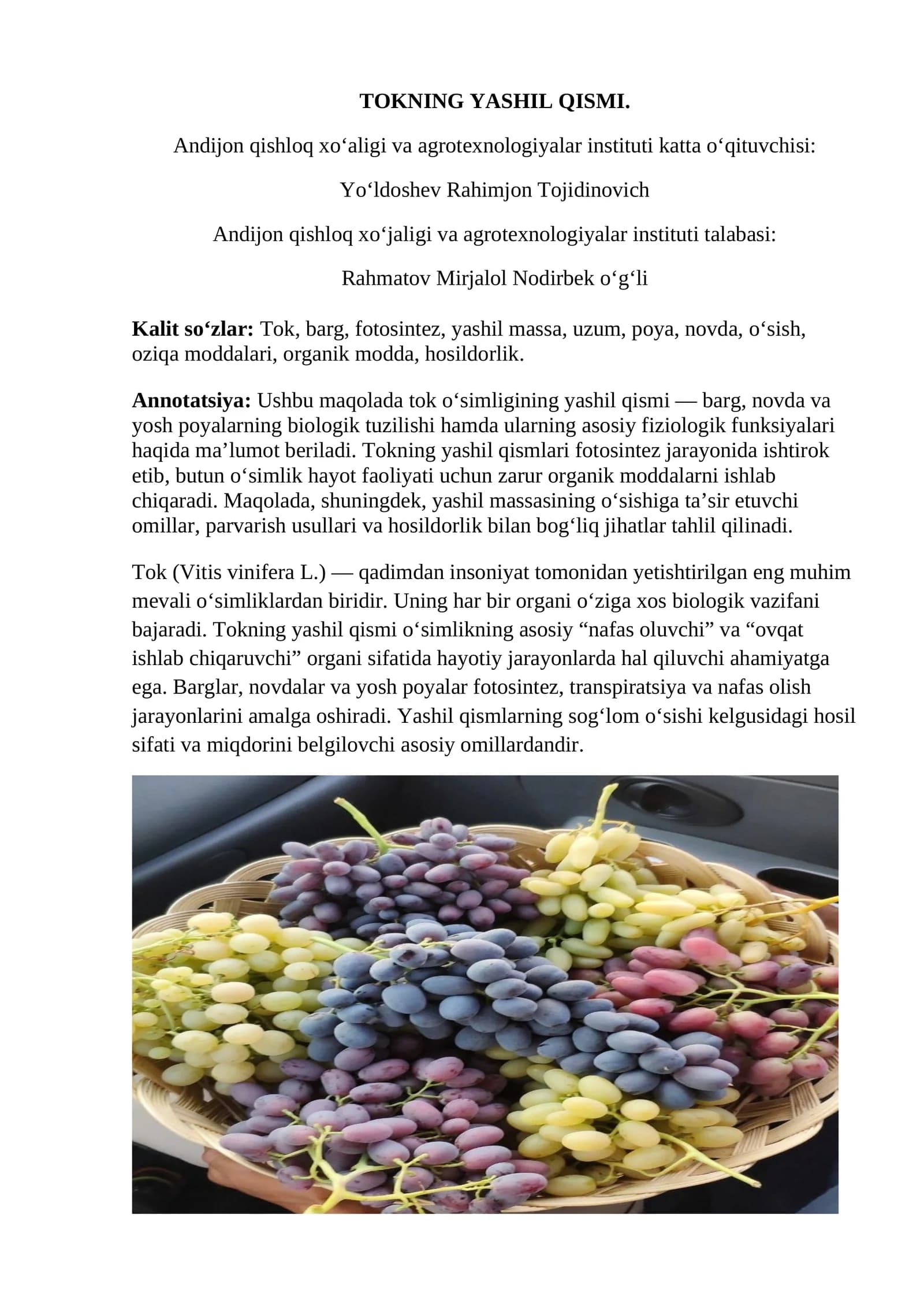 Uzumchilik maqola