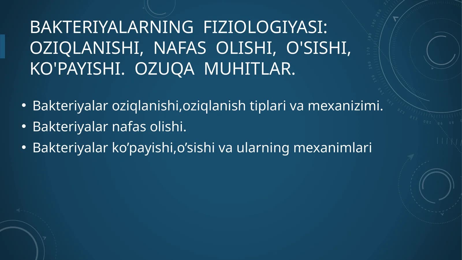 Bakteriyalarning fiziologiyasi