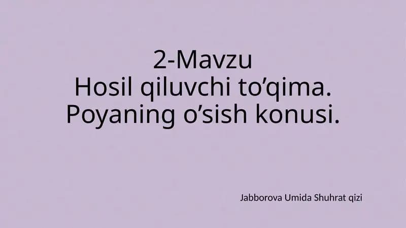 Hosilqiluvchi to'qima