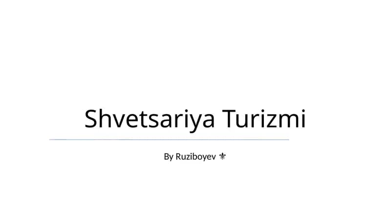 Shvetsariya Turizmi