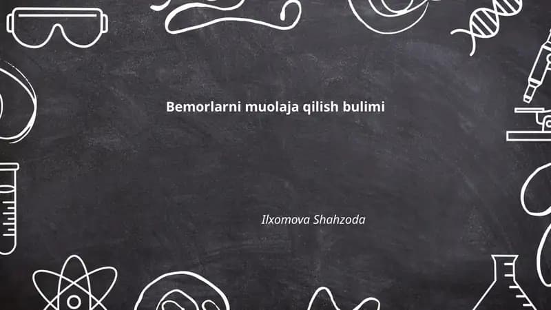 Bemorlarni muolaja qilish bulimi