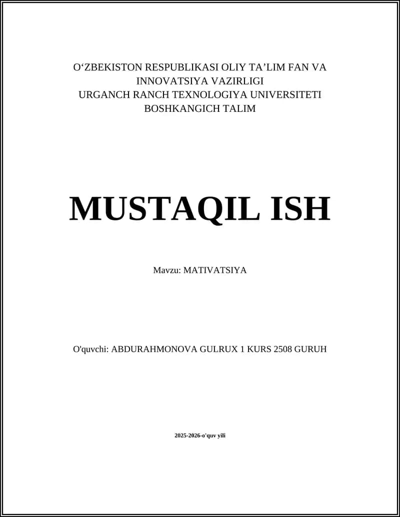 MATIVATSIYA