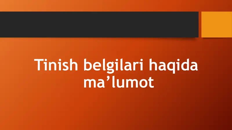 Tinish belgilari haqida ma’lumot