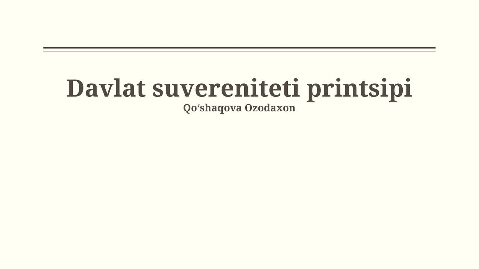 Davlat Suvereniteti printsipi