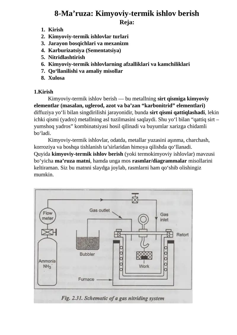 Kimyoviy-termik ishlovlar