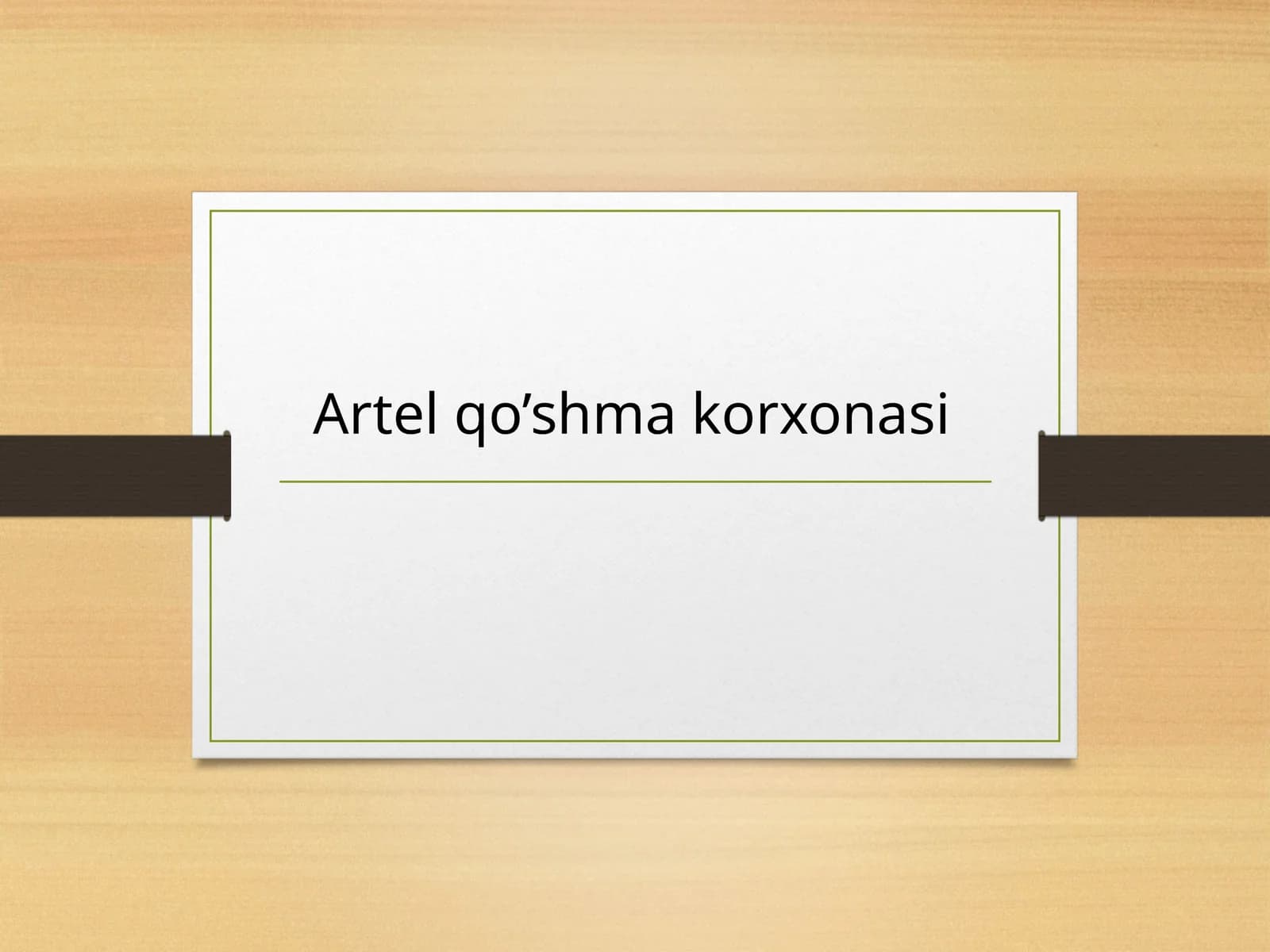 Artel qo’shma korxonasi