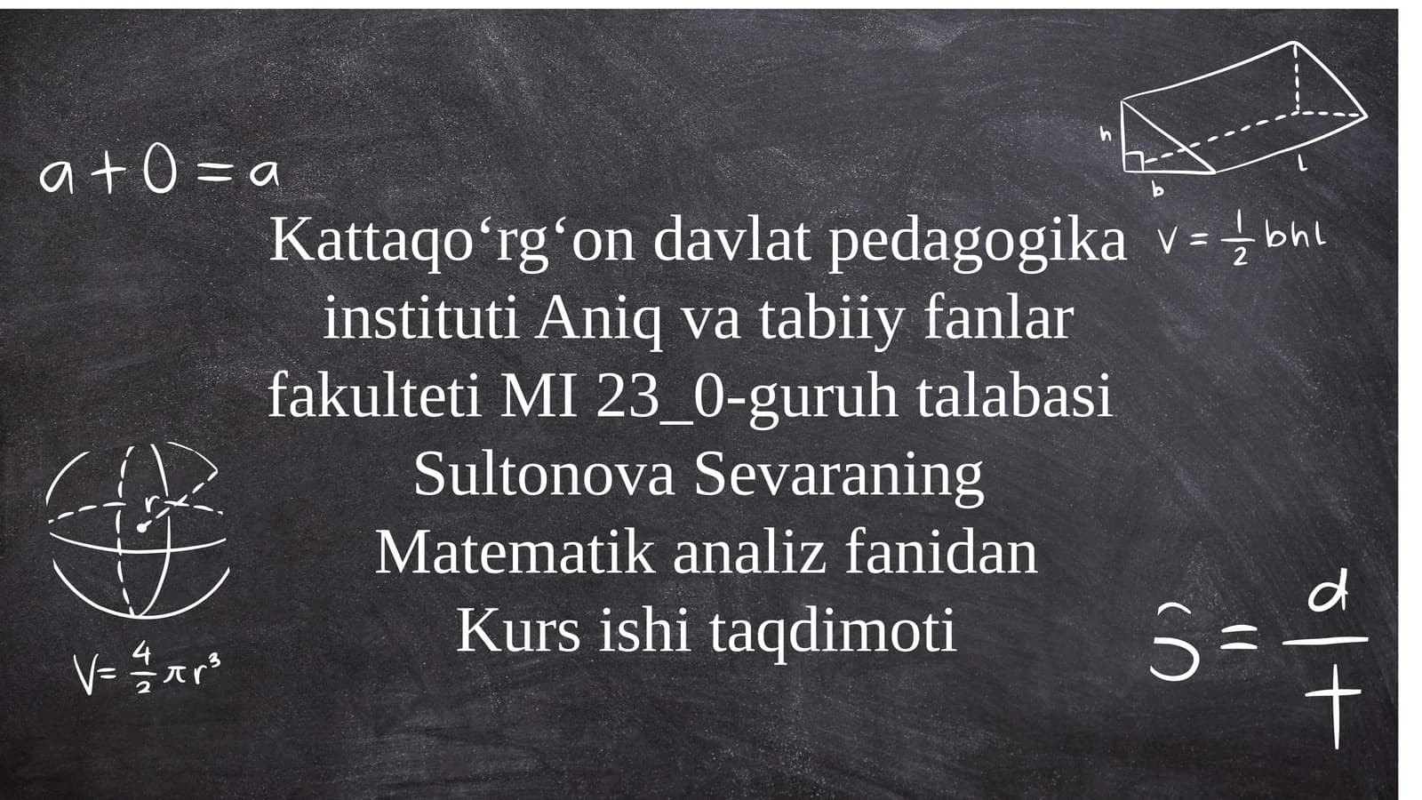 Matematika Analiz Fanidan