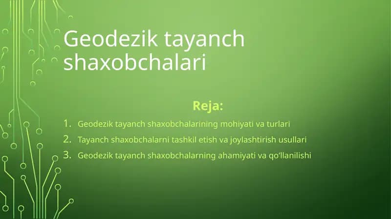 Geodezik tayanch shaxobchalari