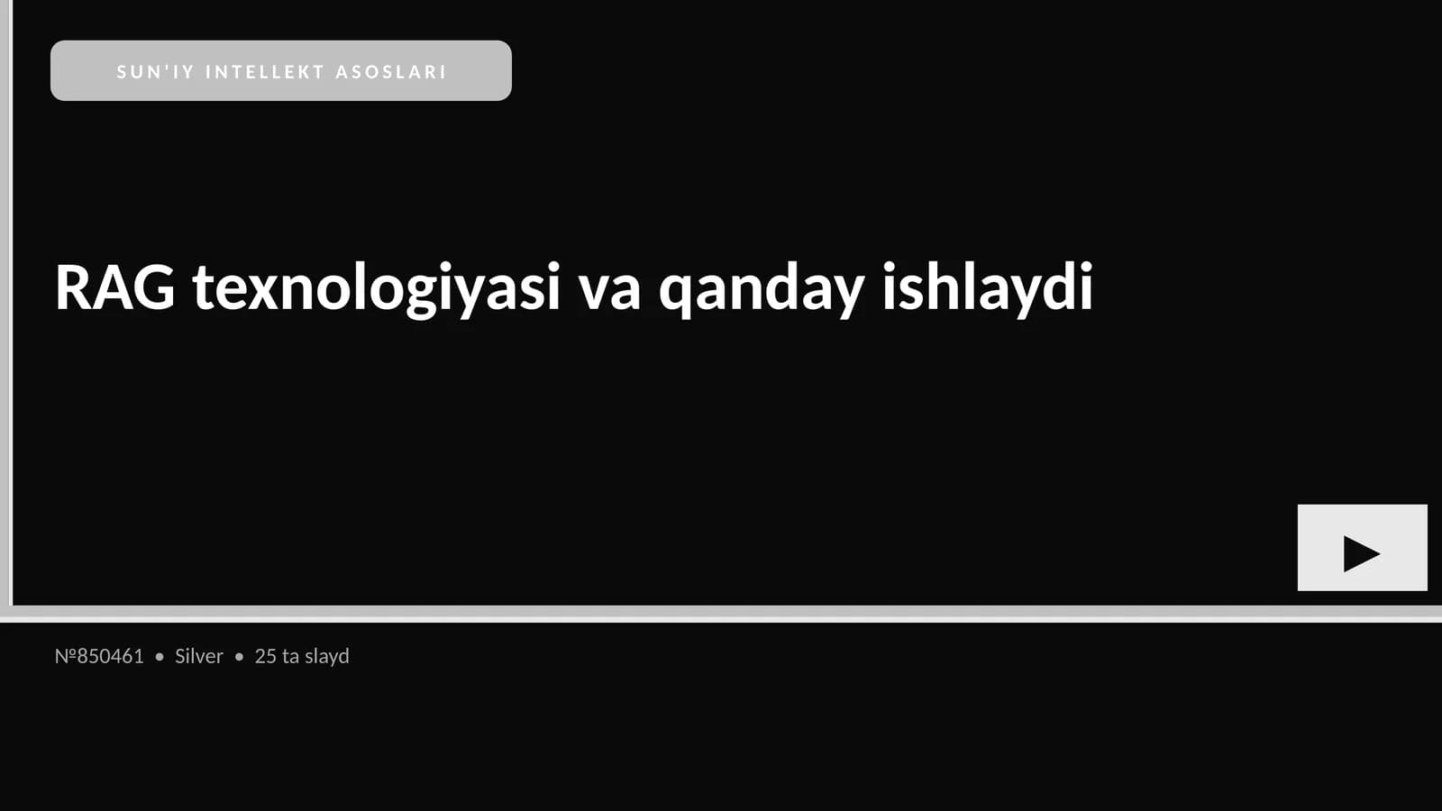 SUN'IY INTELLEKT ASOSLARI