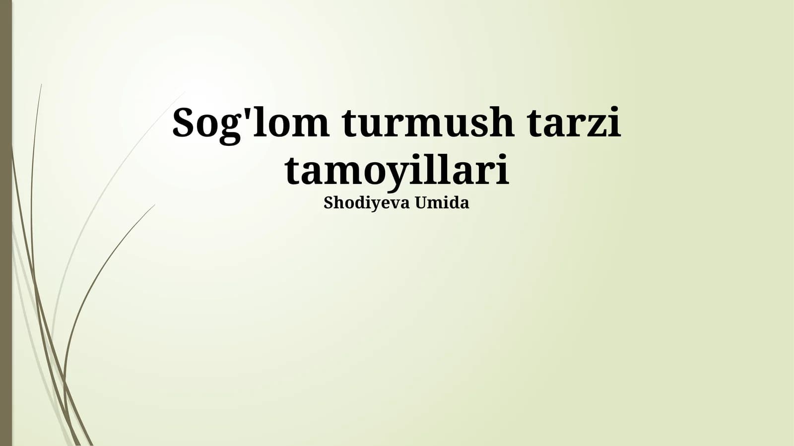 Sog'lom turmush tarzi tamoyillari