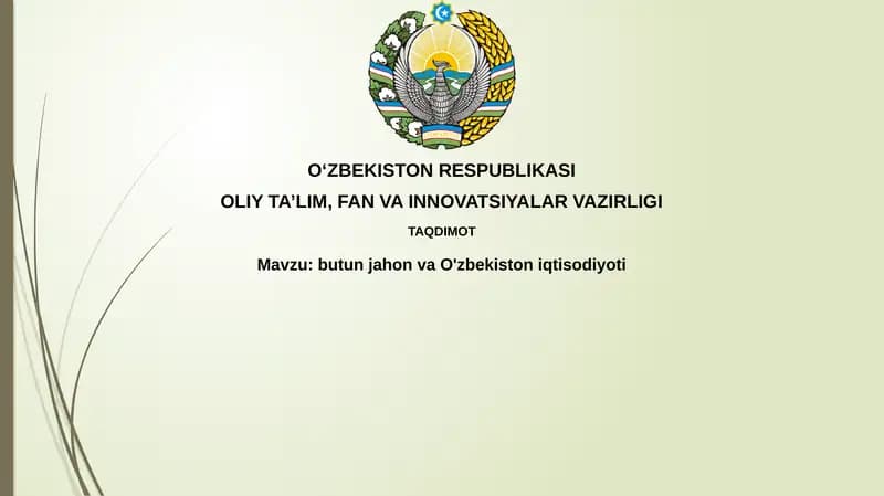 butunjahonvaO'zbekistoniqtisodiyoti