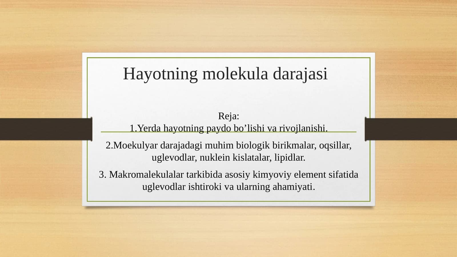 Hayotning molekula darajasi