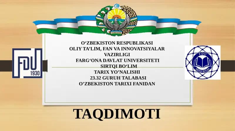 Taqdimot Buxoro amirligining vassal davlatga aylantirilishi