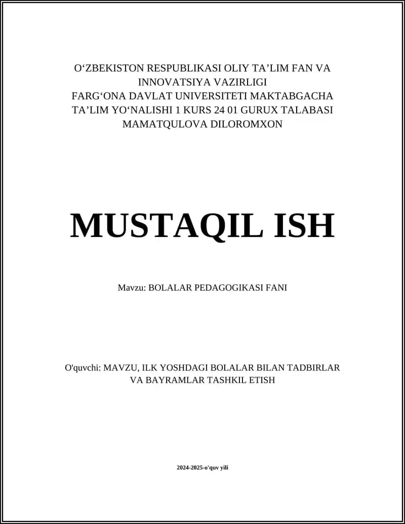Bolalar psixologiyasi