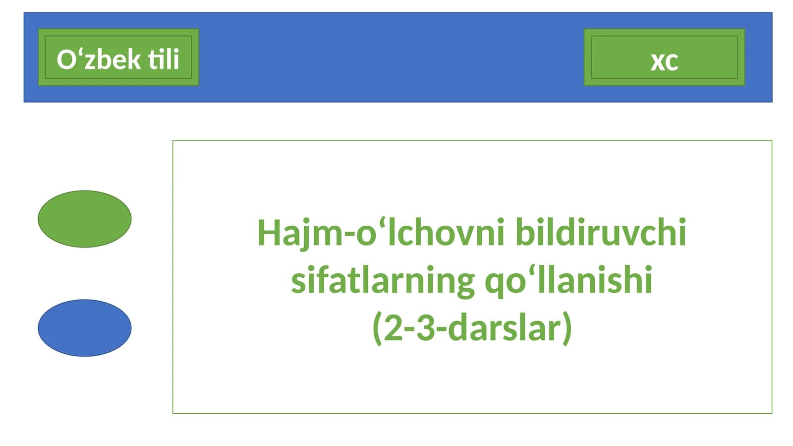 Hajm-o‘lchovnibildiruvchisifatlarningqo‘llanishi(2-3-darslar)