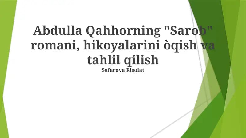 "Sarob" roman