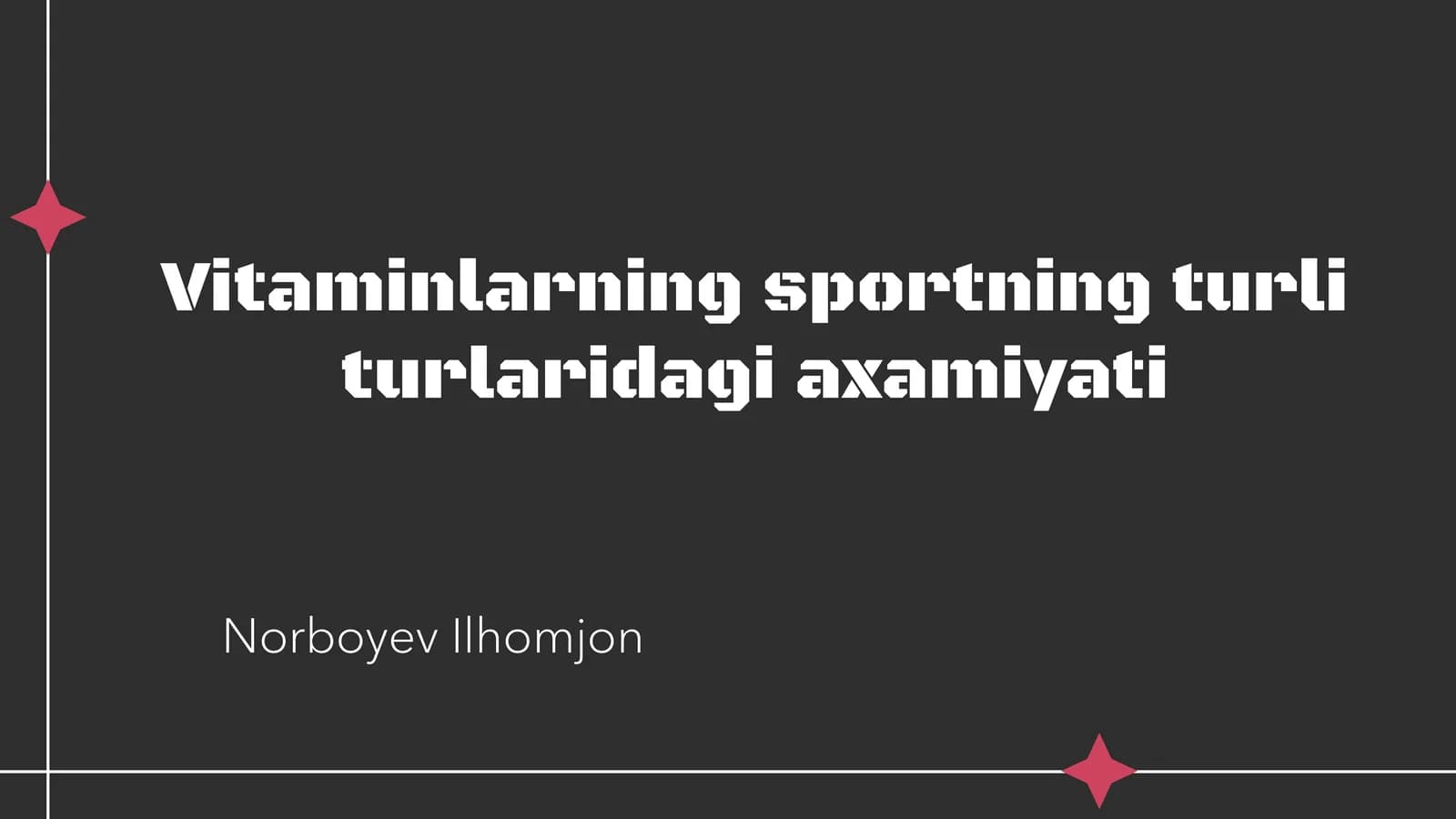 Vitaminlarning sportning turliturlaridagi axamiyati