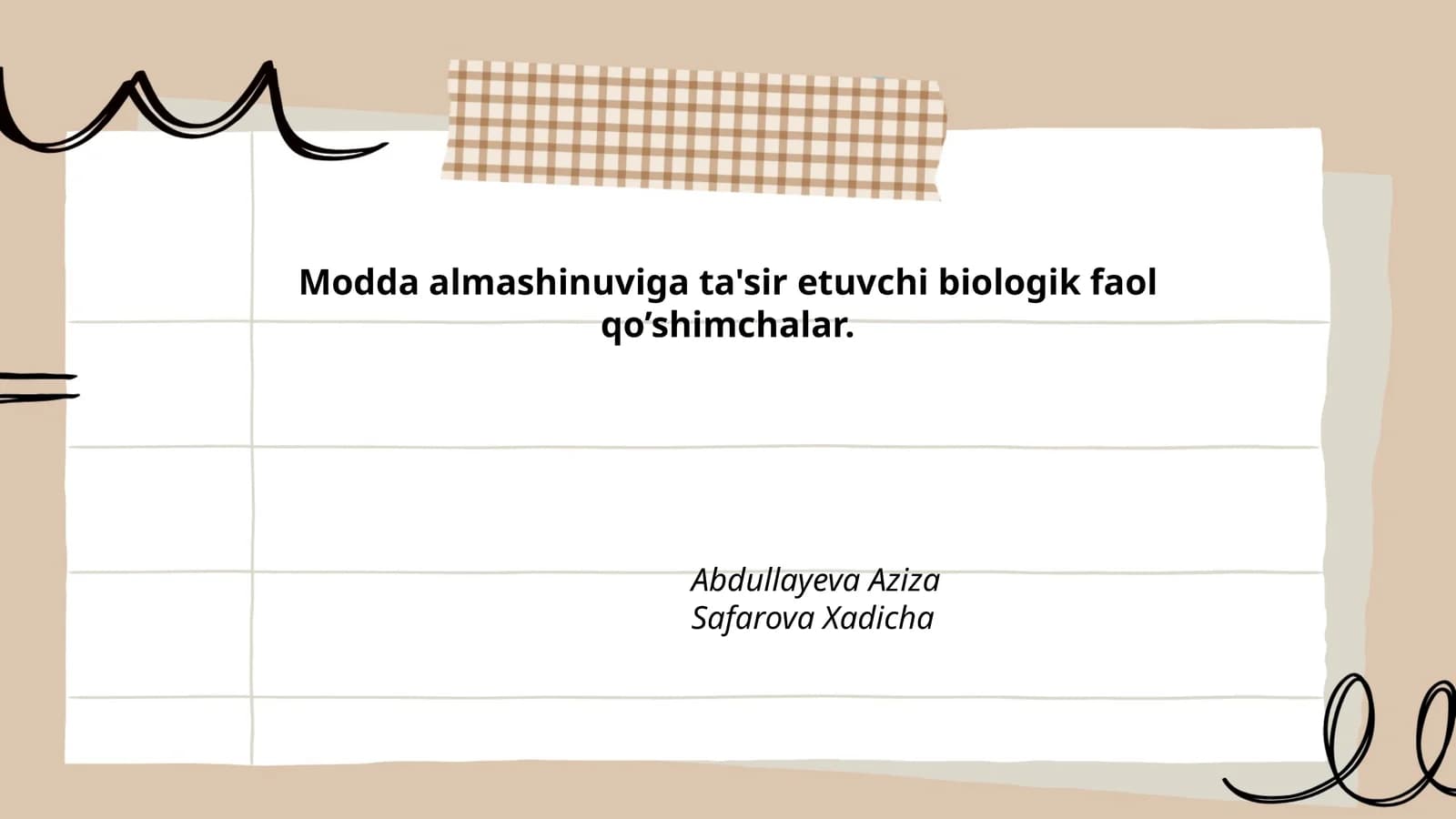 Biologik faol qo’shimchalar