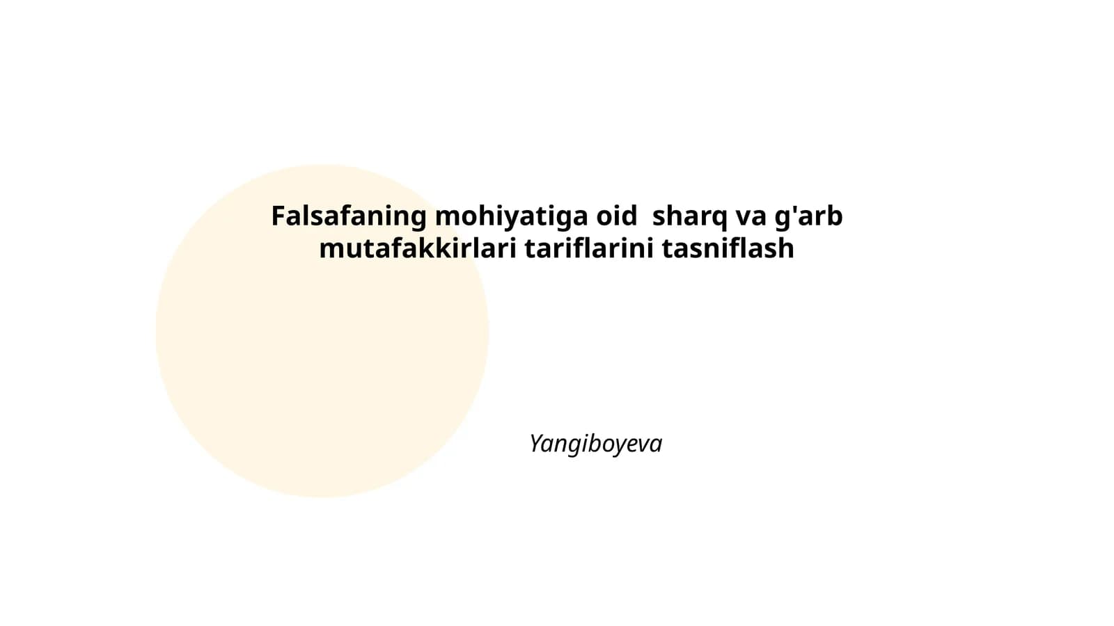 Sharq va G'arb Mutafakkirlari Falsafasi