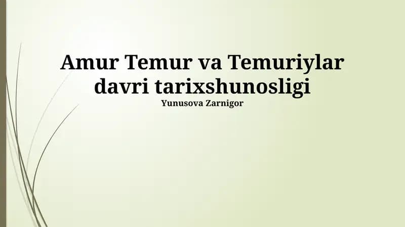 Temuriylar Davri Tarixshunosligi
