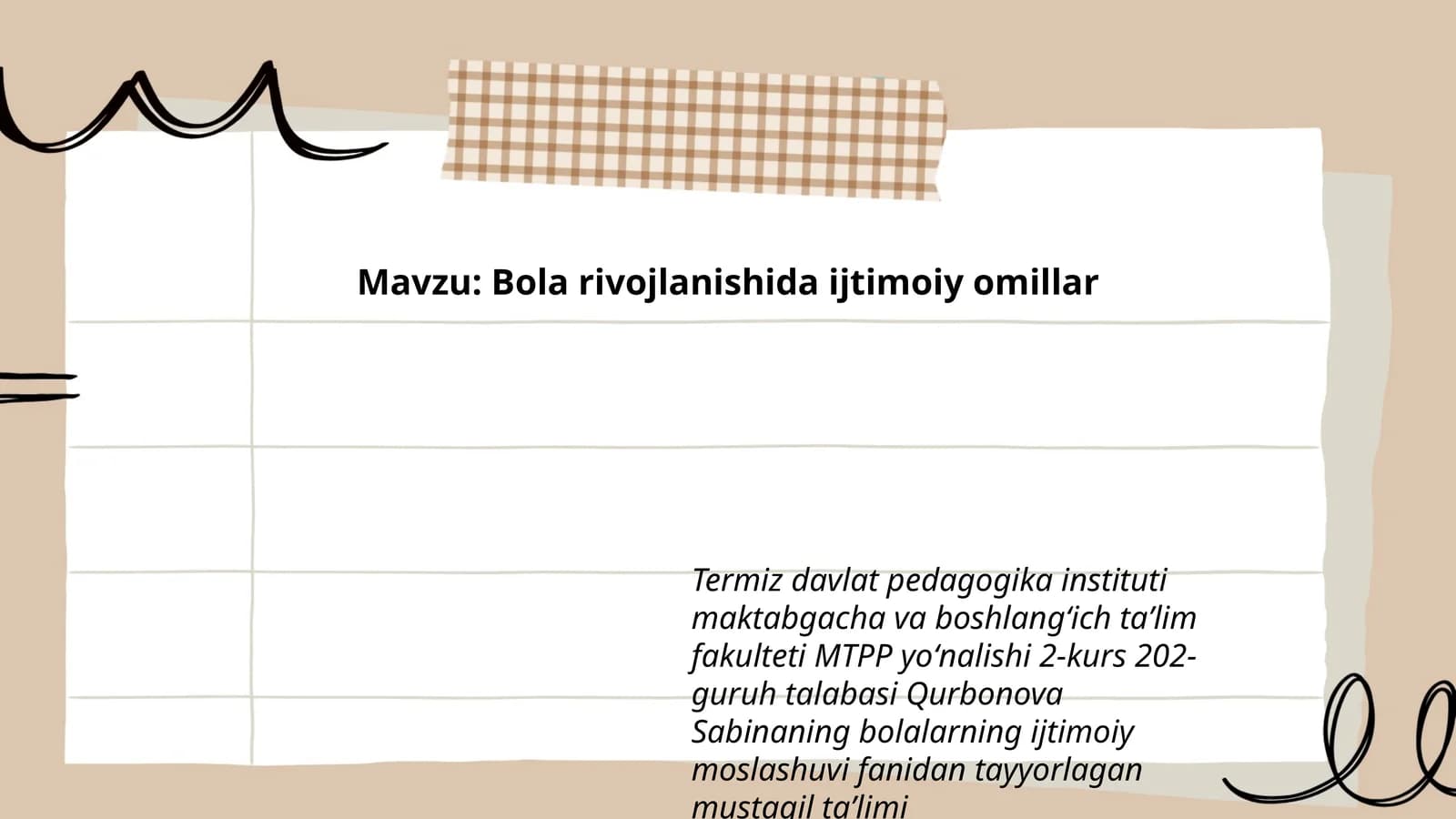 Bola rivojlanishida ijtimoiy omillar