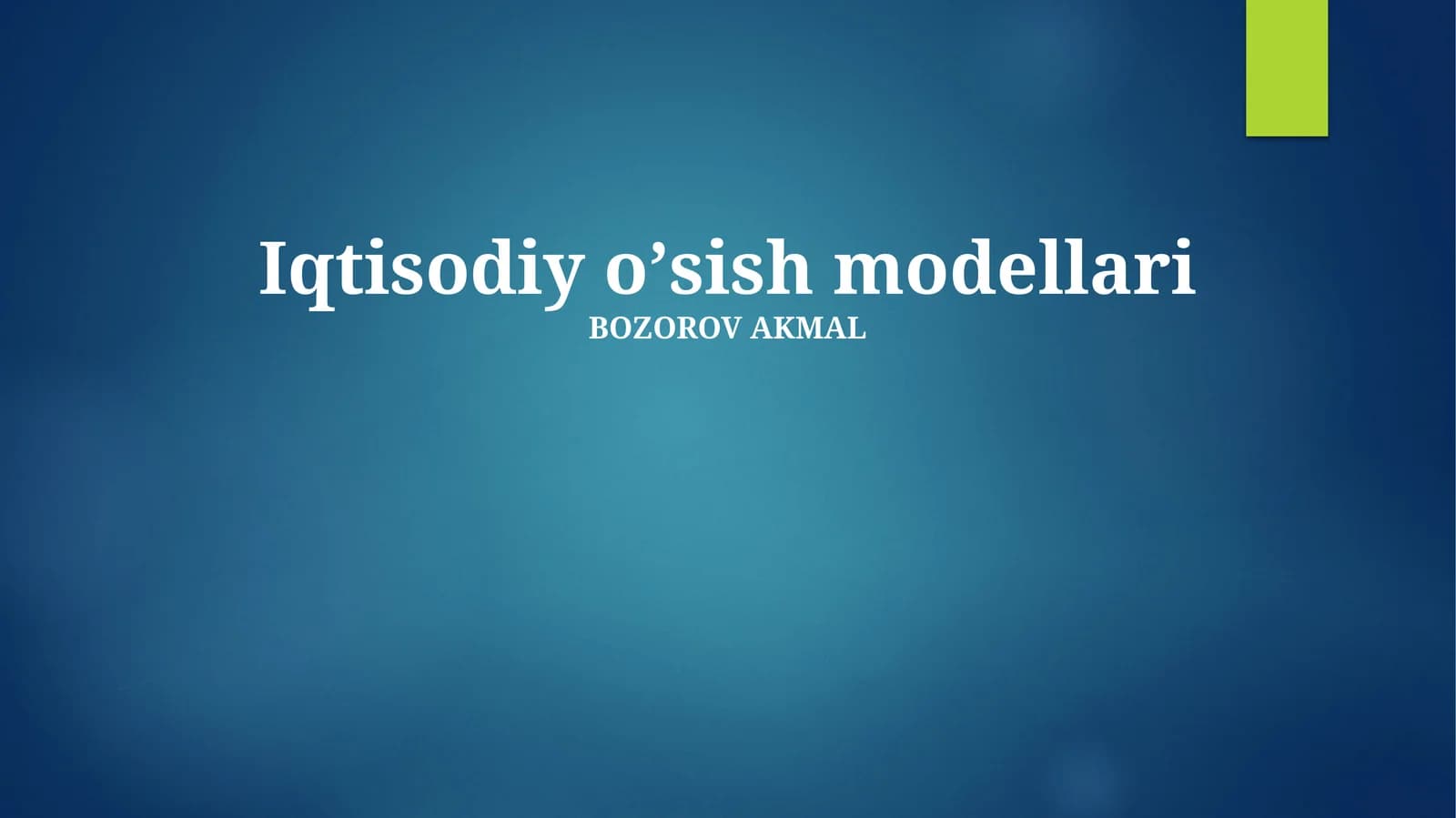 Iqtisodiy o'sish modellari