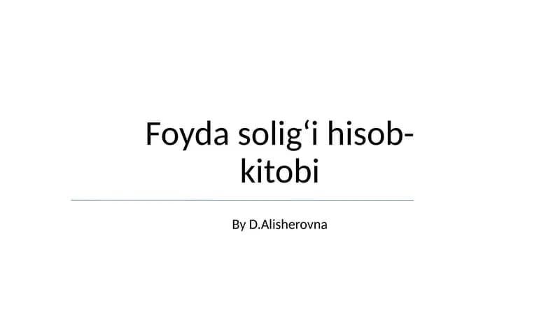 Foyda soligʻi hisob-kitobi