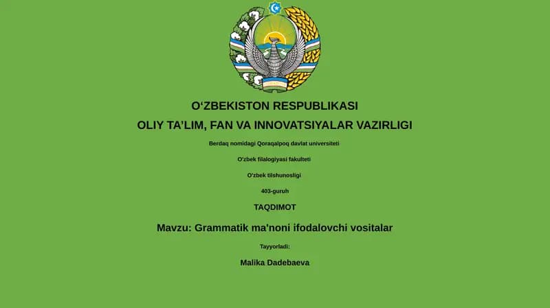 Grammatik ma'noni ifodalovchi vositalar