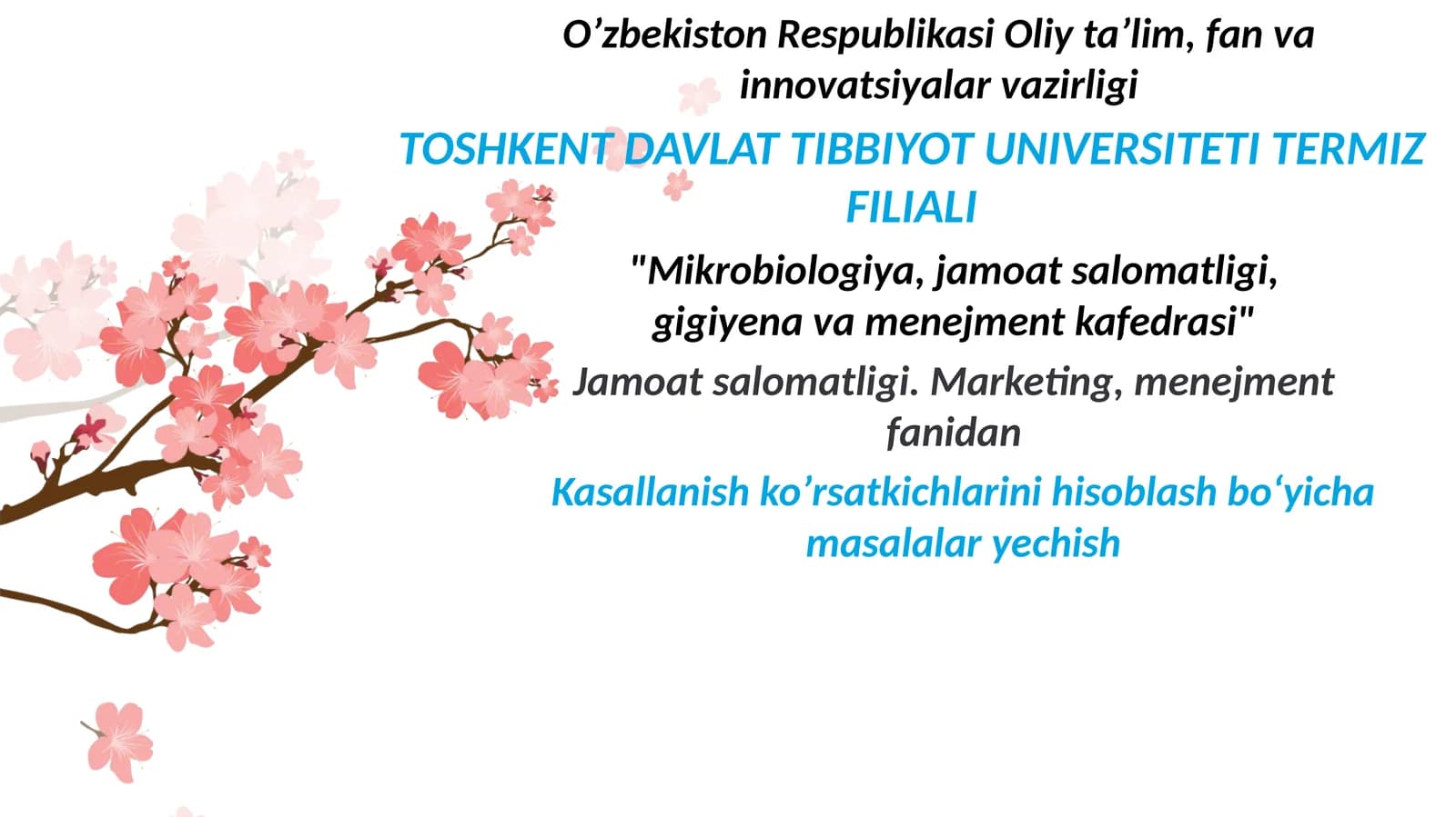 Kasallanish ko‘rsatkichlarini hisoblash