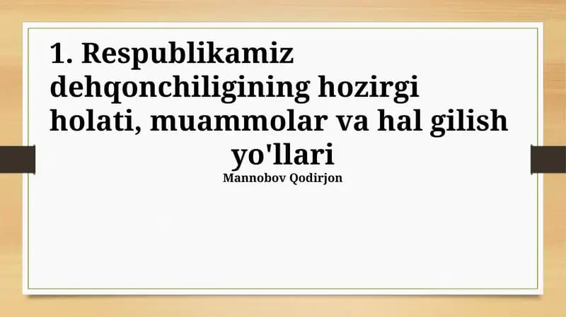 Muammolar: Infrtuzilma