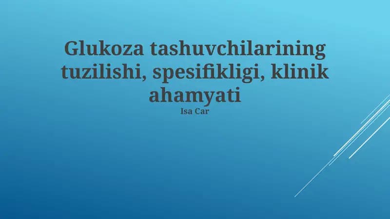 Glyukoza tashuvchilari