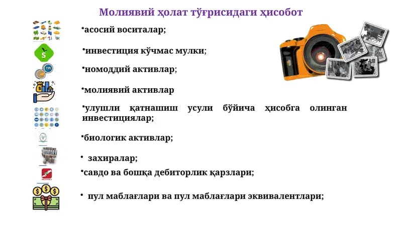 Молиявий ҳолат тўғрисидаги ҳисобот